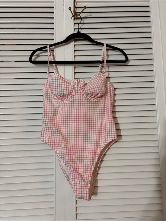 SOLID & STRIPED Other - SOLID & STRIPED Pink and White Gingham One-Piece Swimsuit